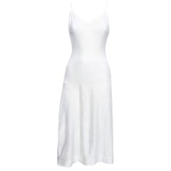 Alaia White Pinhole Pattern Knit Sleeveless Mini Dress L