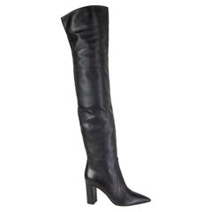 GIANVITO ROSSI in pelle nera Punta sopra il ginocchio Scarpe 38