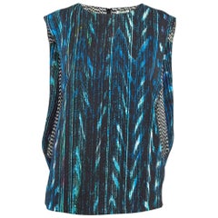 Kenzo - Top senza maniche in crêpe stampato blu M.