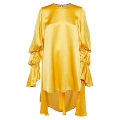 Roksanda Yellow Silk Satin Rosina Oversized Tunic Top S