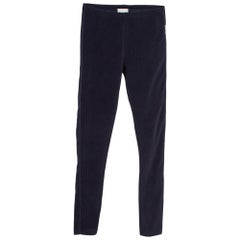 Moncler Navy Blue Velvet Knit Leggings 12 Yrs
