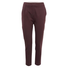 Max Mara Burgundy Jersey Formal Trousers S