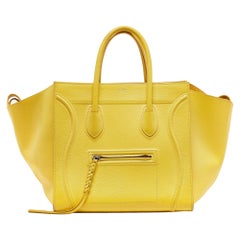 Celine Yellow Leather Medium Phantom Luggage Tote