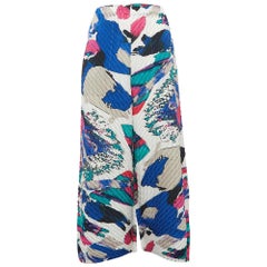 Issey Miyake Multicolor Printed Plisse Wide-Leg Trousers S