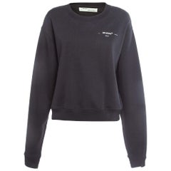 Off-White Sudadera negra de cuello redondo con flechas en relieve M