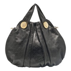 Gucci Black Guccissima Leather Large Hysteria Hobo