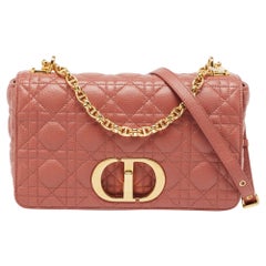 Dior Rust Cannage Leather Medium Caro Shoulder Bag