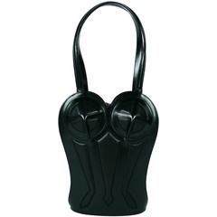 Jean Paul Gaultier Rare 1998 Iconic Black Leather Bustier Handbag 9