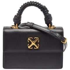 Off-White Schwarze Ledertasche 2.8 Jitney Top Handle Bag