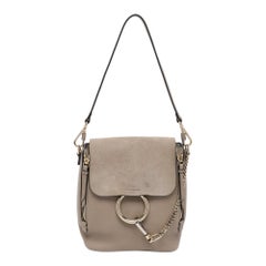 Chloe Grey Suede and Leather Small Faye Day Backpack