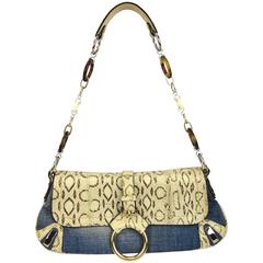 Dolce & Gabbana Denim Handbag Python