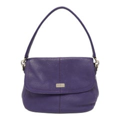 Cole Haan Purple Leather Flap Crossbody Bag