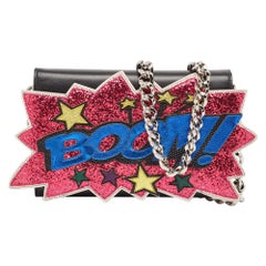 Dolce & Gabbana Schwarze Boom Patch Kette Umhängetasche