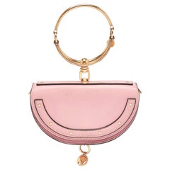 Chloe Rosa Leder Kleines Nilarmband Minaudiere Crossbody Tasche