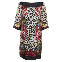 Versace Collection Multicolor Printed Silk Mini Dress XL
