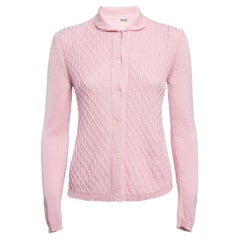 Miu Miu Pink Patterned Knit Button Front Cardigan S