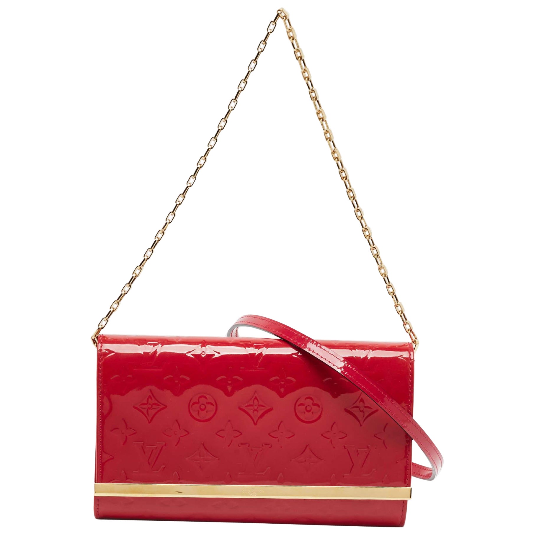 Louis Vuitton Indian Rose Monogram Vernis Ana Clutch Bag For Sale