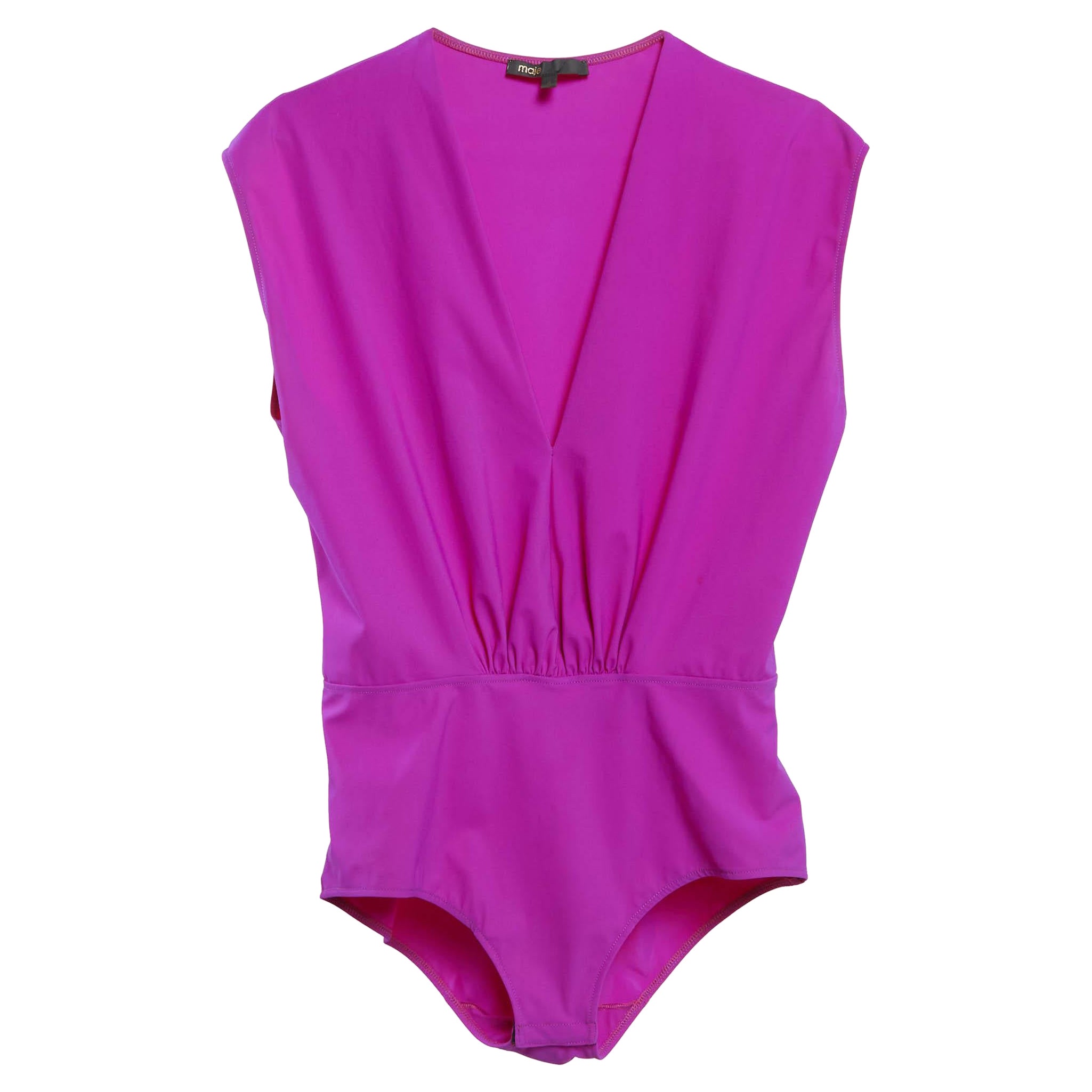 Maje Body Tilio Cuello Vivo Rosa L