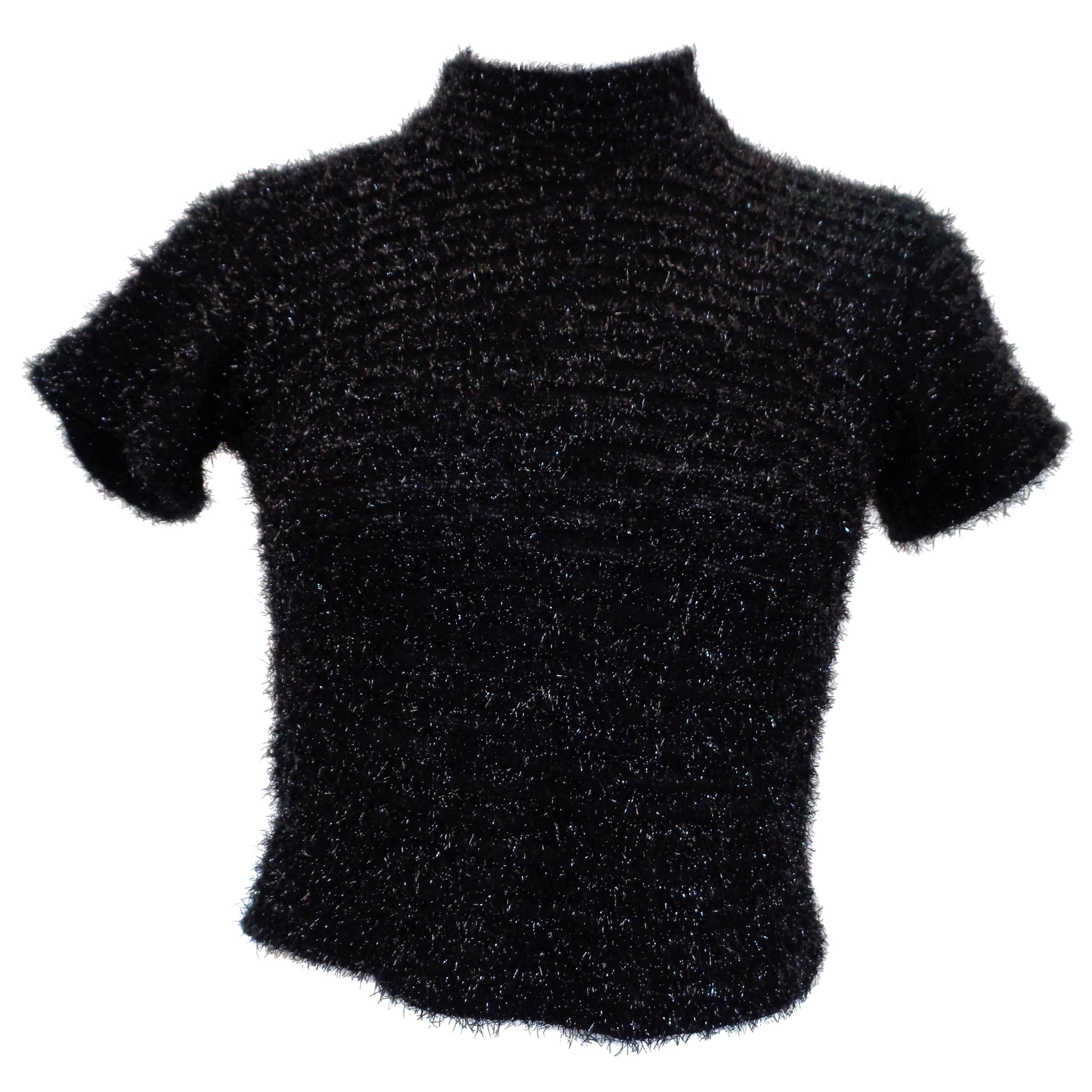 1980s Vintage Schegge Brand Black Shirt at 1stDibs