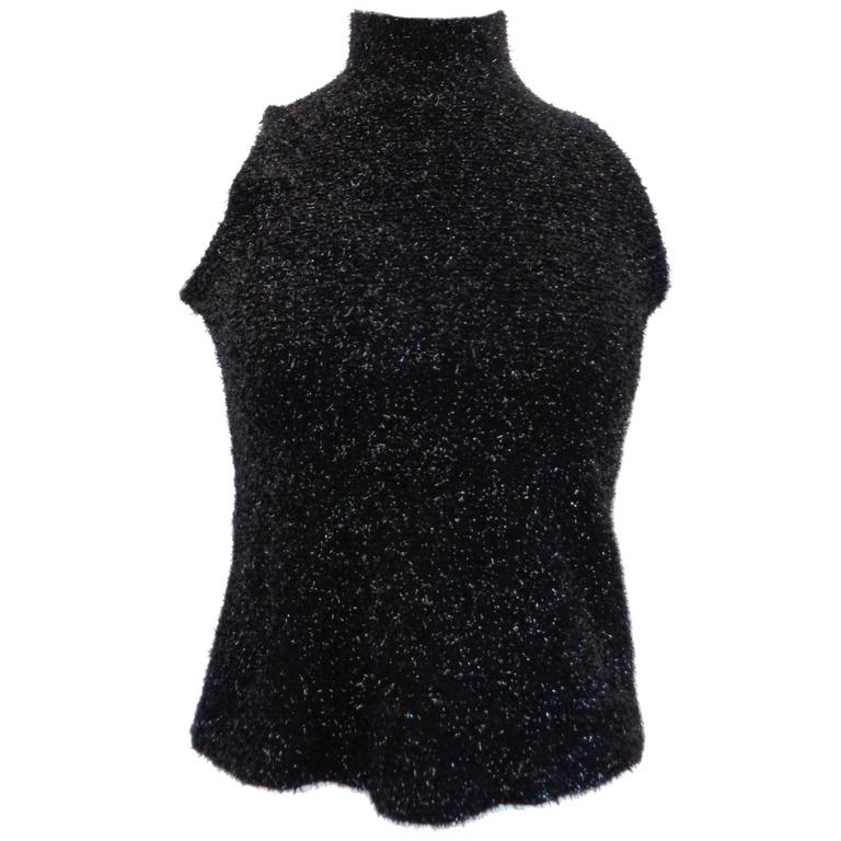 1980s Vintage Schegge Brand Black Shirt For Sale at 1stdibs