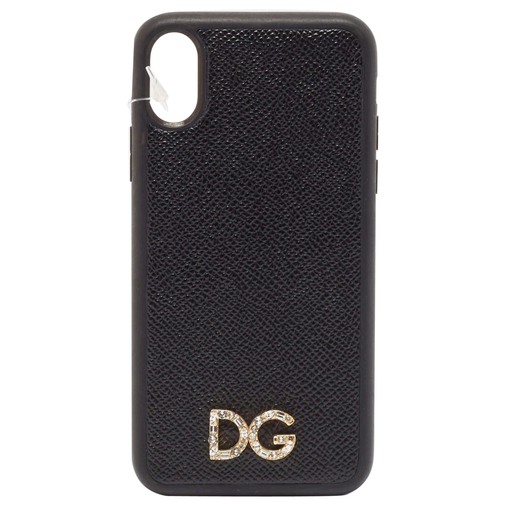 Dolce & Gabbana Black DG Logo Crystals iPhone X Case For Sale