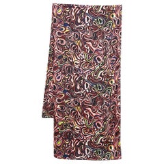 Balenciaga Multicolor Abstract Prink Silk Square Scarf