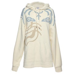 Kenzo Felpa con cappuccio in cotone stampato color crema I.L.A.