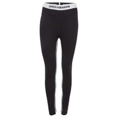 Paco Rabbane Black Jersey Logo Tape Detail Leggings L