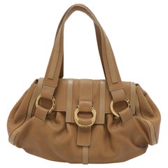Borsa a tracolla Chandra in pelle beige di Bvlgari