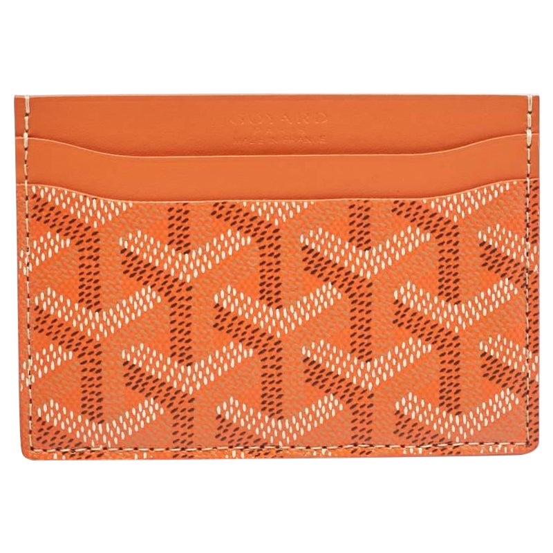 Goyard Orange Goyardine Coated Canvas and Leather Saint Sulpice Card Holder