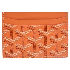 Goyard Orange Goyardine Coated Canvas and Leather Saint Sulpice Card Holder