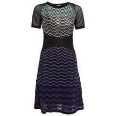 M Missoni Multicolor Wave Patterned Lurex Knit Short Dress M