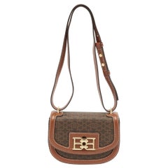 Bally Brown Monogram Coated Canvas and Leather Mini Bailey Crossbody Bag