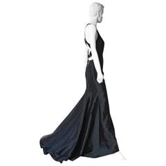Valentino Black Bondage Jeweled Buckle Gown w/train 10