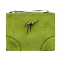 Giuseppe Zanotti Clutch Bag Suede in Green