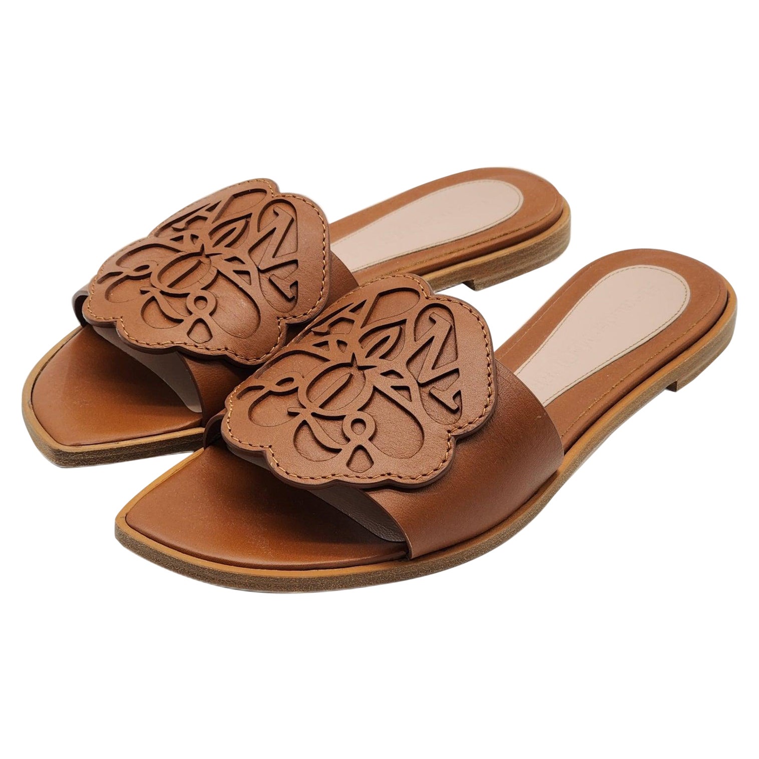 Alexander McQueen Logo-Sandalen aus Leder in Brown