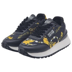 Versace Jeans Couture Dynamic Chain Barocco Sneakers Nylon in Black & Gold
