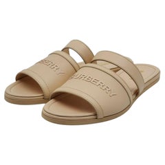 Burberry Honour - Sandali piatti in pelle color pesca pallido