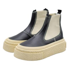 MM6 Maison Margiela Round-toe Leather Ankle Boots