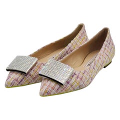 Roger Vivier Gommettine Ball Ballet Flats - Woven Fabric in Multicolor