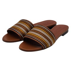 Sandalias planas Loro Piana The Suitcase Stripe en marrón