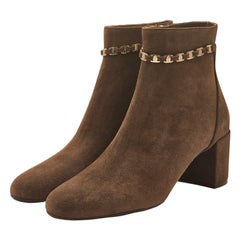 Salvatore Ferragamo Ghila Ankle Boots Suede in Brown