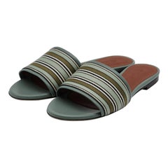 Sandalias planas Loro Piana The Suitcase Stripe en azul