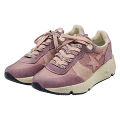 Golden Goose Running Sole Lace-Up Sneakers in Pink Size 39
