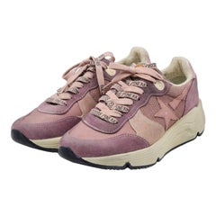 Golden Goose Running Sole Lace-Up Sneakers in Pink Size 35