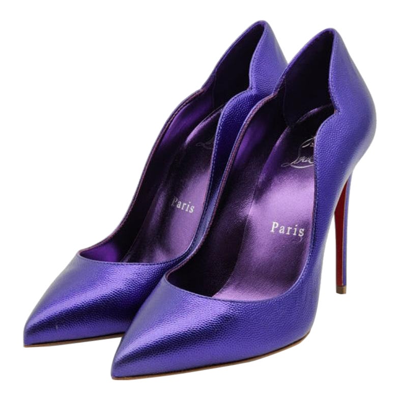 Christian Louboutin Hot Chick Pumps Leather in Purple Size For Sale