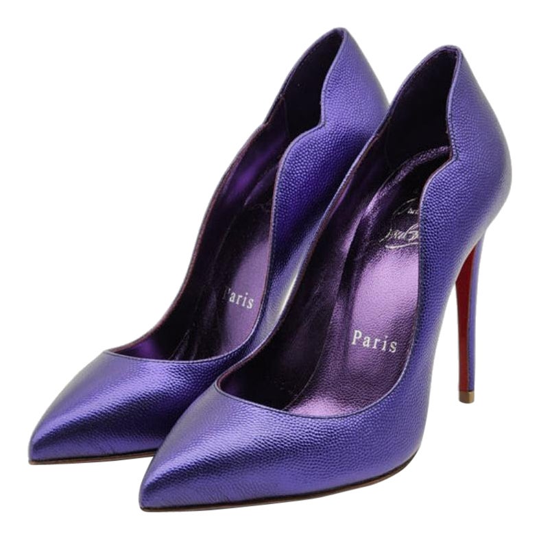 Christian Louboutin Hot Chick Pumps Leather in Purple For Sale