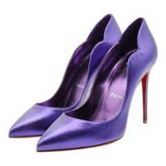 Christian Louboutin Hot Chick Pumps Leather in Purple 37.5