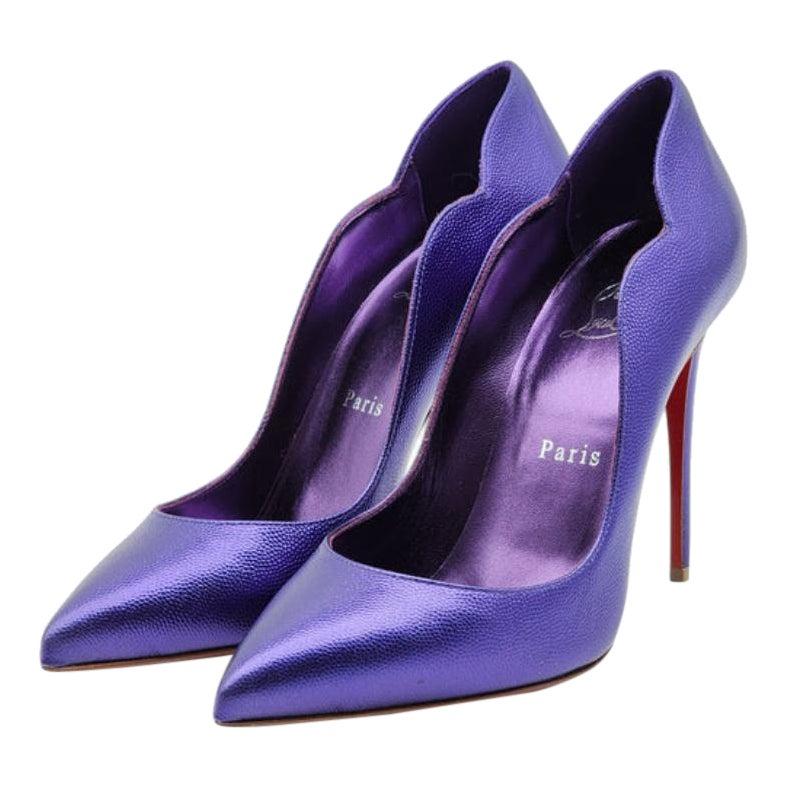 Christian Louboutin Hot Chick Pumps Leather in Purple Size 38 For Sale