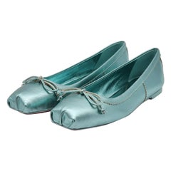 Christian Louboutin Mamadrague Ballet Flats Leather in Green